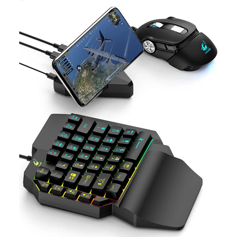 One-handed Wired LED Backlight Mobile Phone 39 Keys Ergonomic Office Keyboard USB Laptops Gaming Home Universal Keypad | Компьютеры и