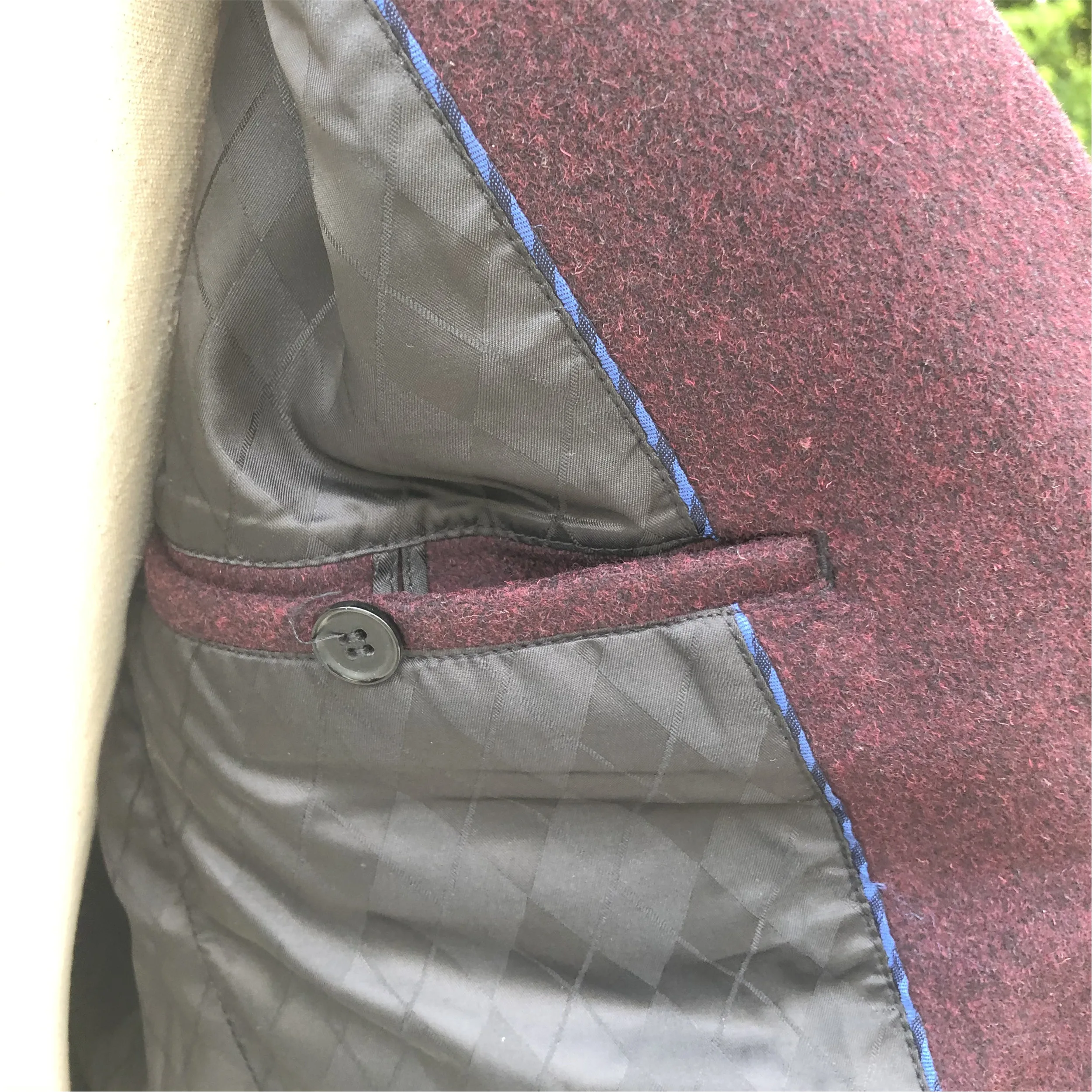 

Men's Notched Wool Blazer Jacket Coat 2020 Autumn Winter Burgundy Overcoat Men Slim Fit Business Casual Woolen Blends Outerwear