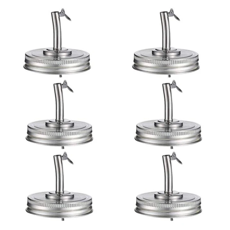 

6 шт стеклянная банка с завинчивающейся крышкой носика крышки, масляный светильник Носик Крышка нефть Pour Носик диспенсер с шапки ликера бут...