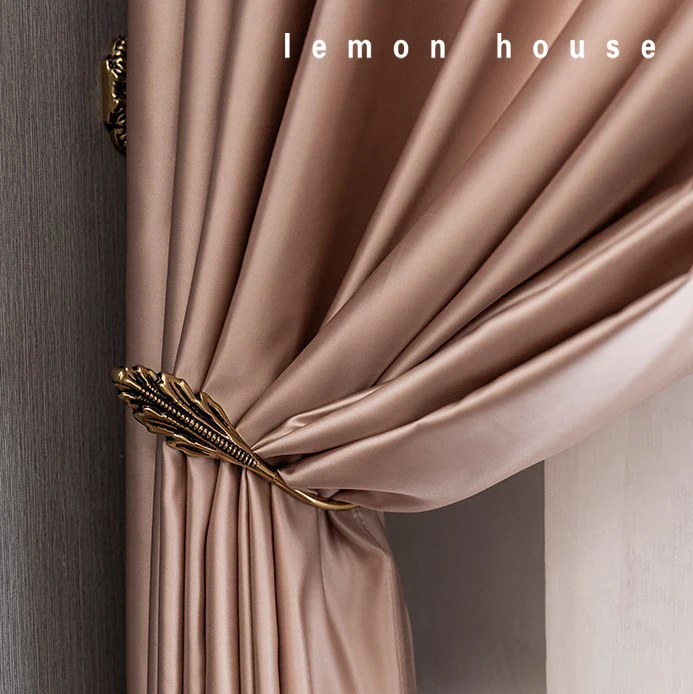 Роскошная шелковая сатиновая ткань занавески s современные одноцветные 70%