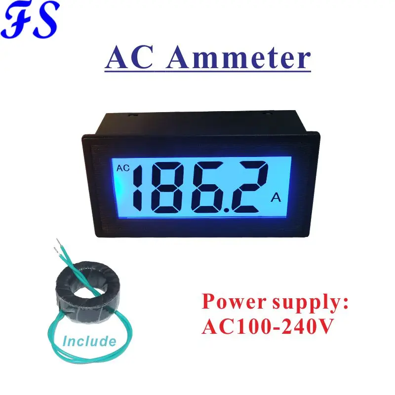 Амперметр 100 А с трансформатором тока ЖК цифровой измеритель панельный тестер