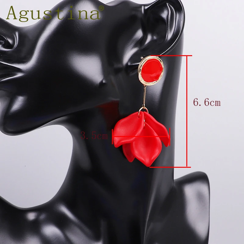 

Boho Flower Earrings Jewelry Fashion Pink Earrings Girls Long Drop Earrings Women Statement Earring Wholesale Minimalist Korea