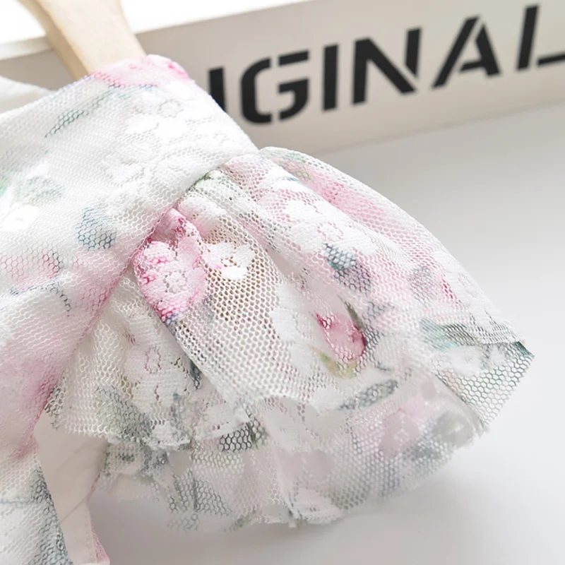 Babyinstar/летние кружевные платья без рукавов с цветочным рисунком для девочек