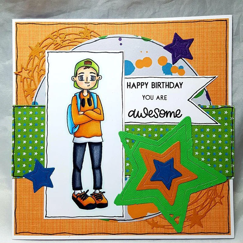 

Cool Son "Happy Birthday" Metal Cutting Dies&Coordinating Stamp For Scrapbooking Craft Die Cut Card Making Embossing Stencil