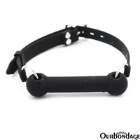 ourbondage silicone dog bone mouth gag oral fixation with silicon strap restraints sex toys for men and women couples