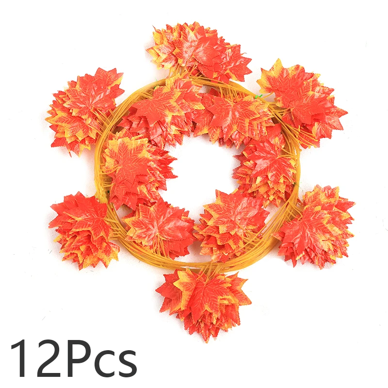 

Maple leaves Artificial Hanging Ivy Vivid Rattan Maple Leaf Garland Plant Vine Home Wedding Bathroom Decoration Garden Decor new