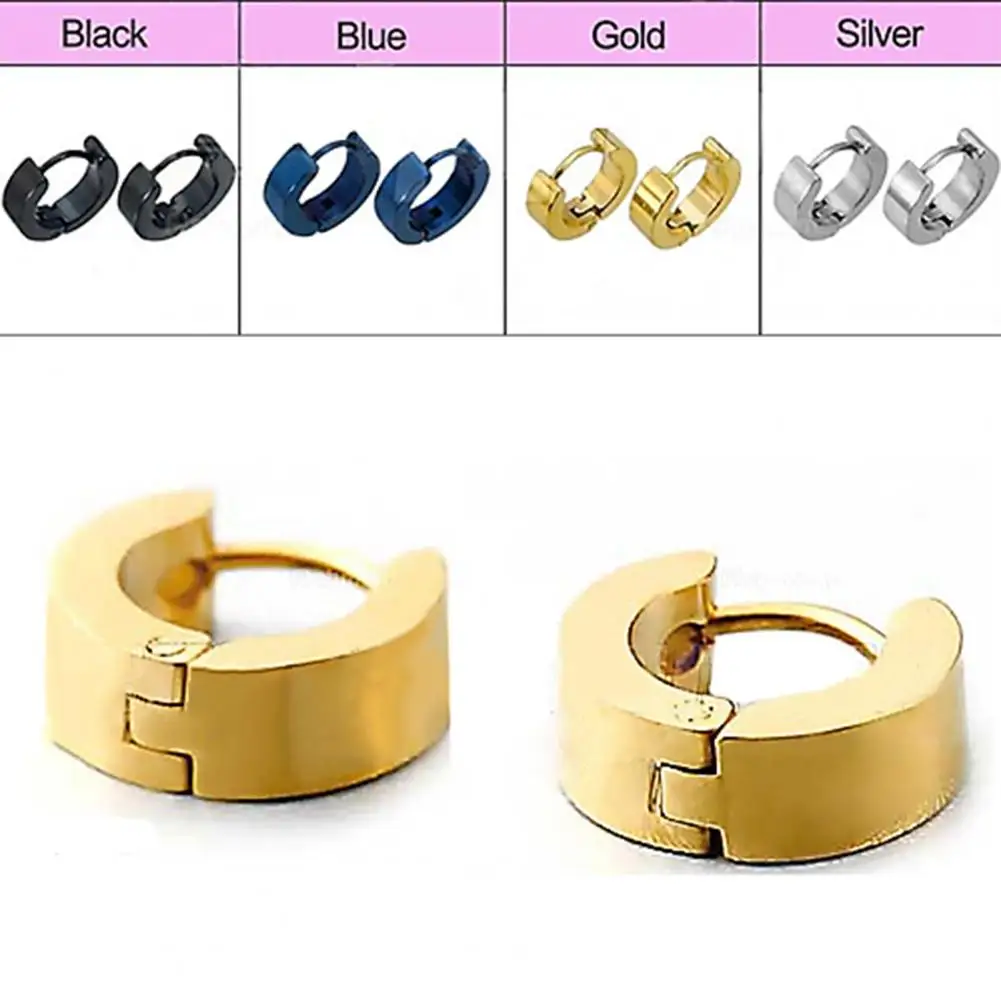 

1 Pair Fashion Earrings Cool Men's Stainless Steel Huggie Hoop Earrings Casual Jewelry Hoop Earrings oorbellen
