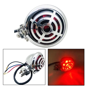 For Honda Yamaha Vmax Suzuki Ducati 1PC LED Universal Motorcycle Tail Stop Light Alloy Chrome Motorbike Brake Rear Indicator