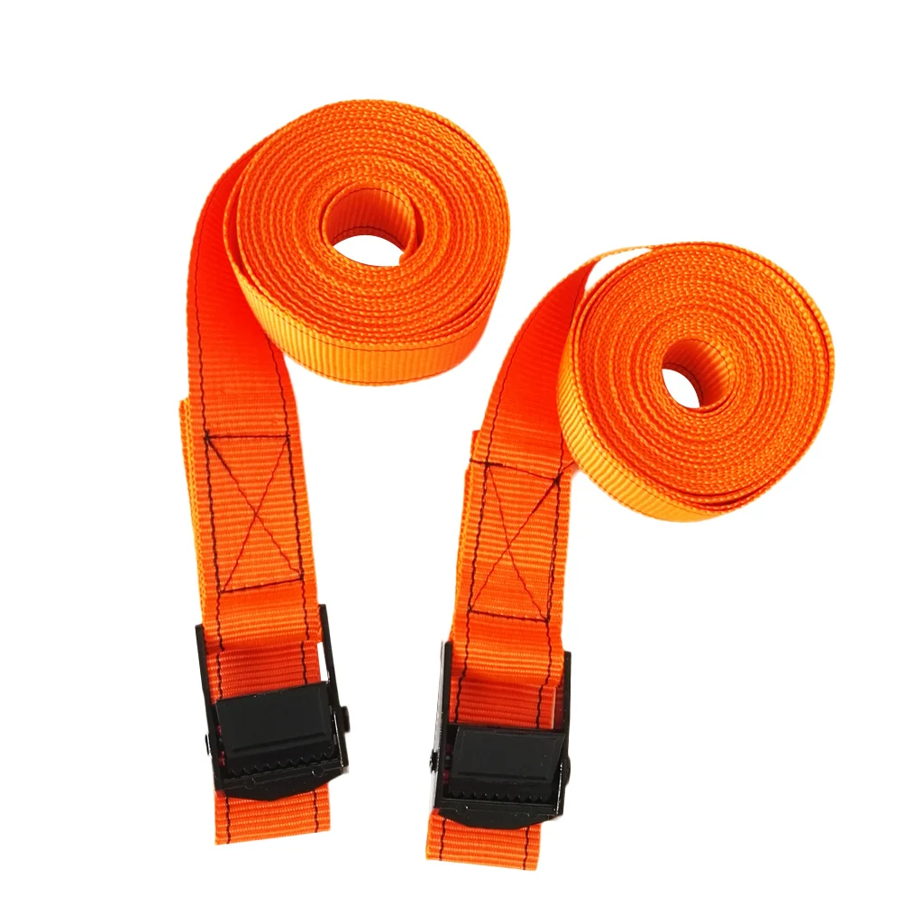 

1 Pair 2.5cm Roof Rack Tie Down Straps Metal Cam Buckle Luggage Kayak Surfboard Heavy Duty Nylon Webbing Tie Down Straps