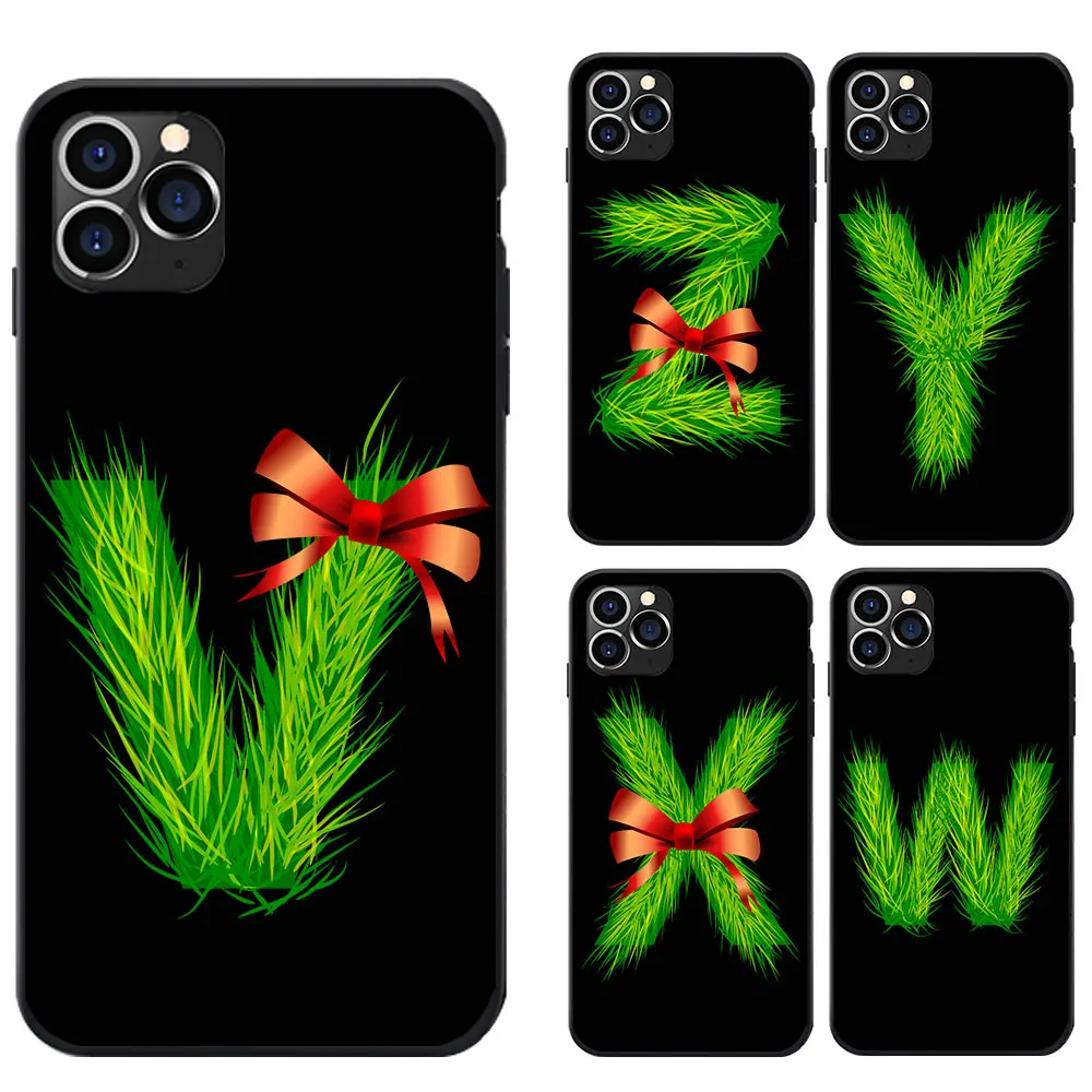 Для iPhone 5 6 7 8 11 12 Mini Pro XR X XS Plus Max SE Буквы A в Z Алфавит трава Комбинация DIY мягкие ТПУ