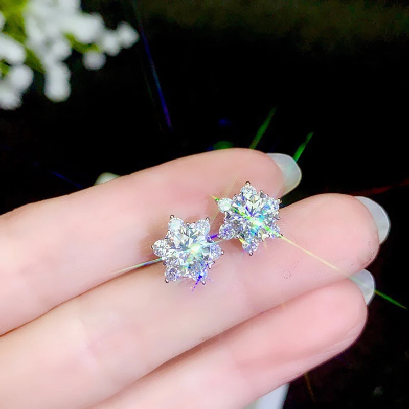 BOEYCJR 925 серебро 0,5/1ct F цвет Moissanite VVS ювелирное изделие с бриллиантом серьги гвоздики с национальным сертификатом для женщин подарок