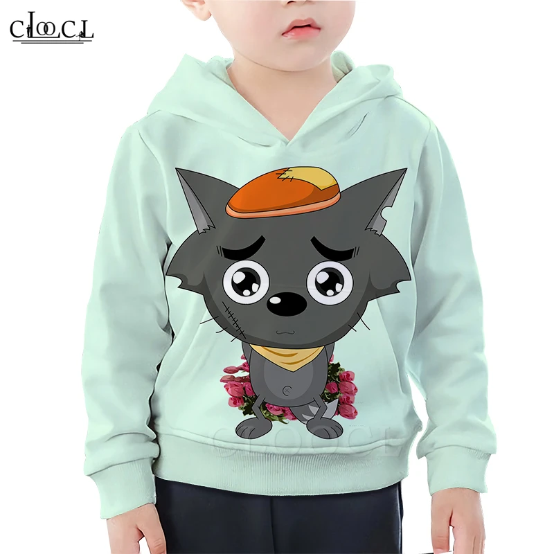 

Children's Cartoon Animal Grey Wolf Hoodie 3D Print Sportswear Boy Girl Funny Hoodies Fashion Streetwear Cute Kid Tops M224