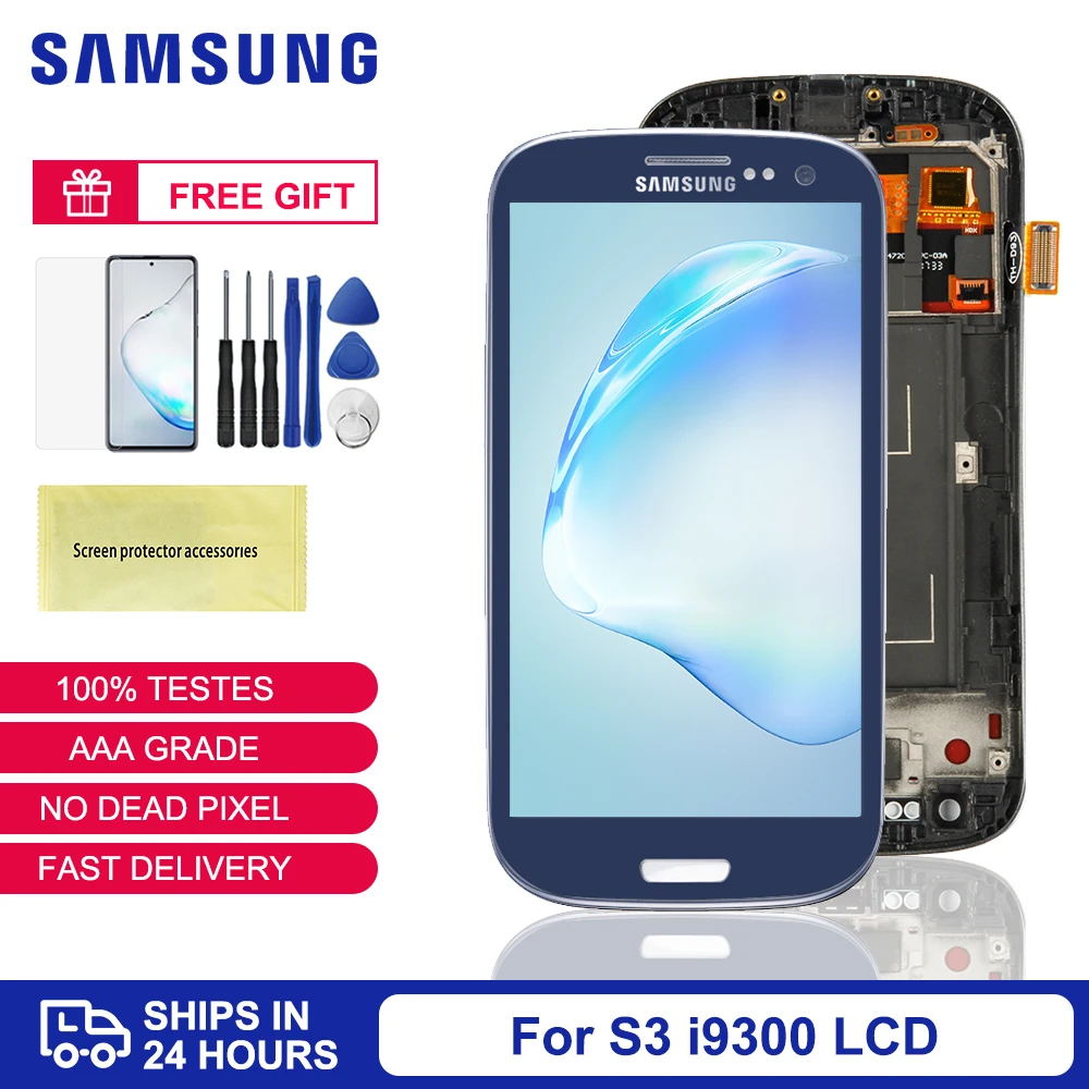 

S3 Display For SAMSUNG Galaxy S3 i9300 i9300i Touch Screen With Frame Digitizer Replacement For Samsung Galaxy S3 LCD Screen