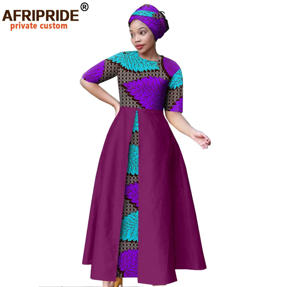 

Платье Afripride из Анкары для женщин, женское вечернее платье до пола по индивидуальному заказу, 100% хлопок, с запахом на голову, A2025009