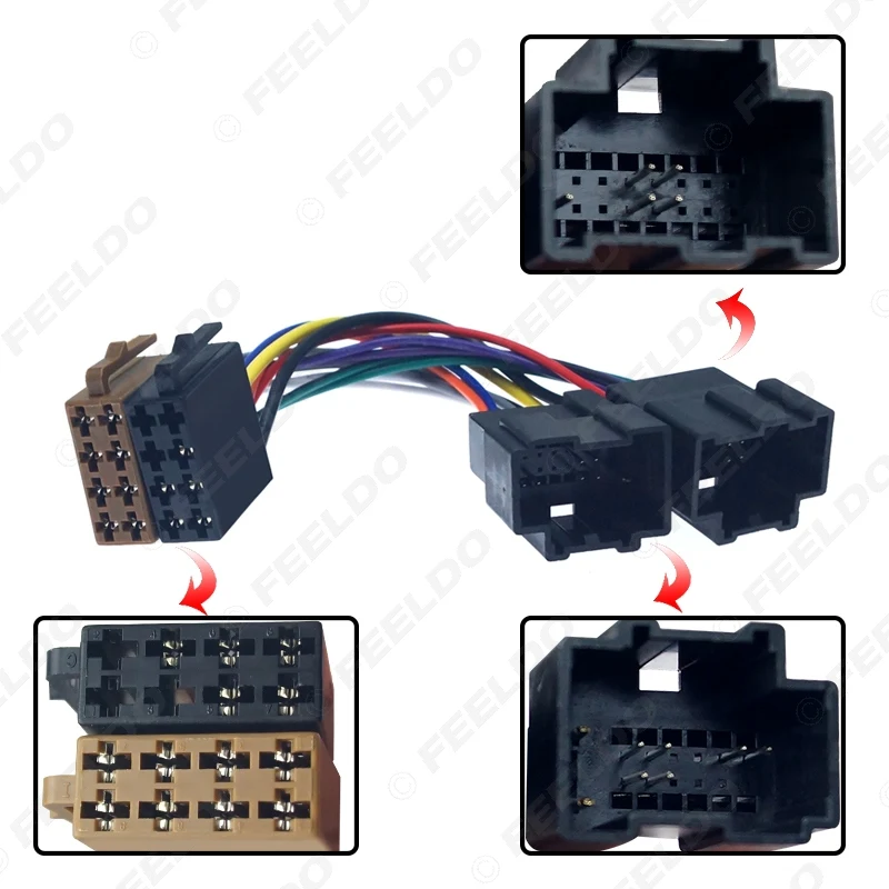 FEELDO 10Pcs Car CD Radio Conversion Plug Wire Adapter For Chevrolet Opel ISO Stereo Wiring Harness Original Head Units Cable |