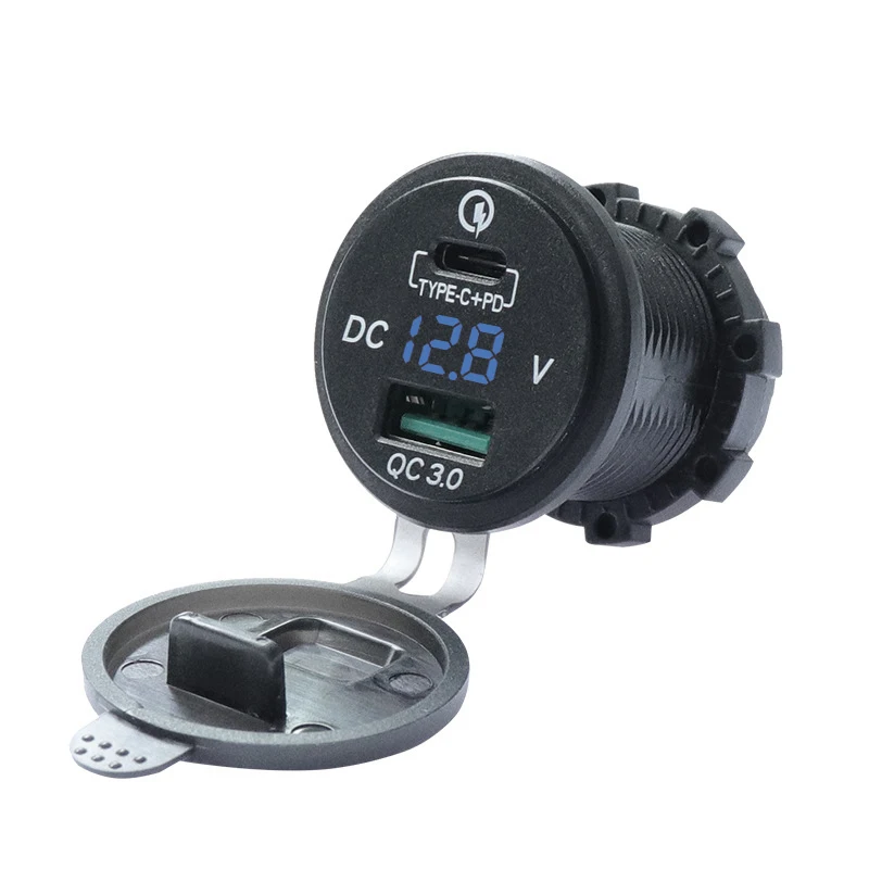 Двойной USB Зарядное устройство гнездо адаптера с светодиодный вольтметр