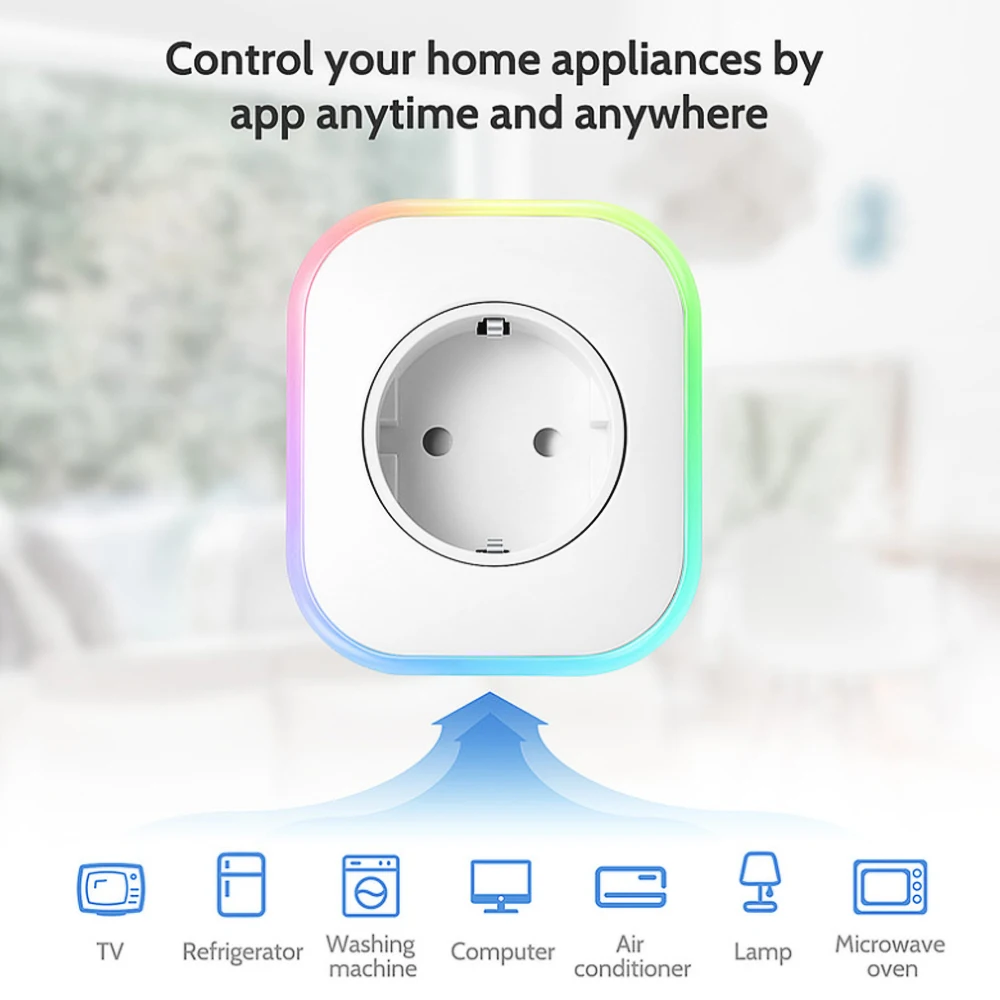 Умная электрическая розетка с управлением через Wi Fi голосовое управление умная