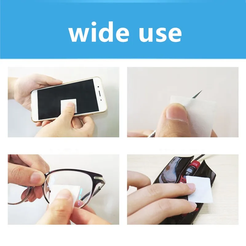 30/100 шт. Стекло салфетка для чистки влажные Бумага спиртовая линз ткани протрите