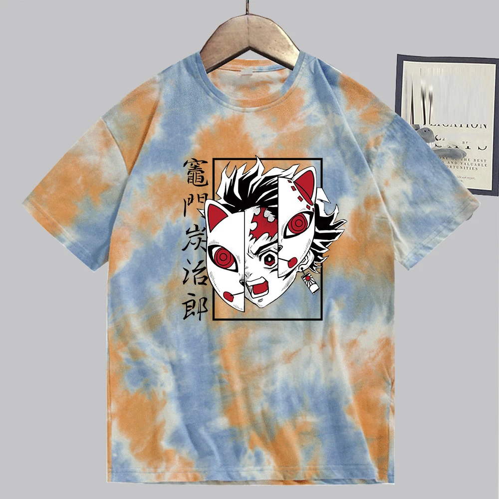 

Aesthetic Demon Slayer Anime Tie-dye Shirt Unisex Harajuku Streetwear Vintage Chic Clothes Fashion Tee Tops