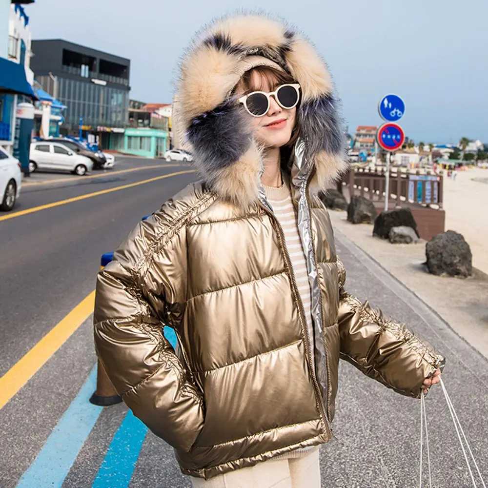 Новинка 2020 куртка с меховым воротником пуховик капюшоном для женщин новое зимнее