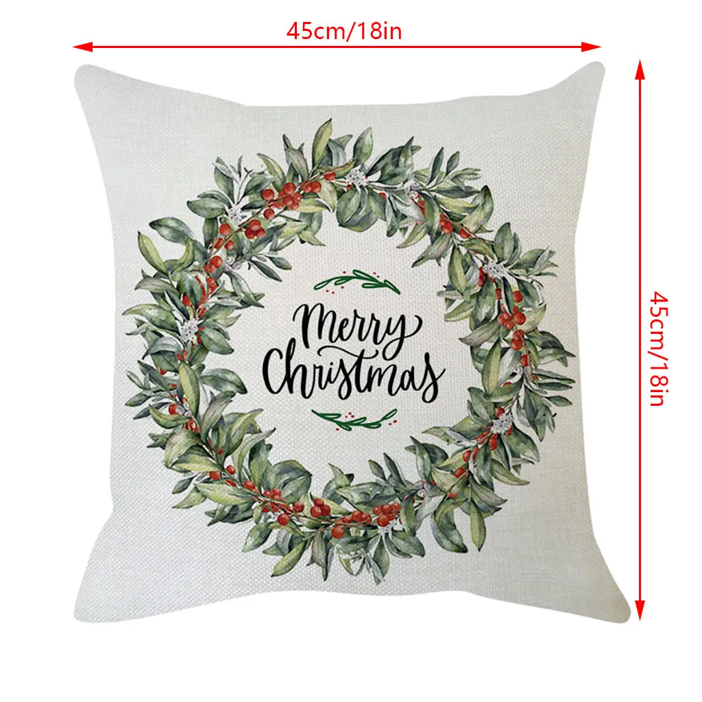 

Christmas Cushion Cover 45*45 Christmas Cotton Linen Throw Pillow Case Cushion Cover Home Sofa Sofa Home Decoration Pillowcase