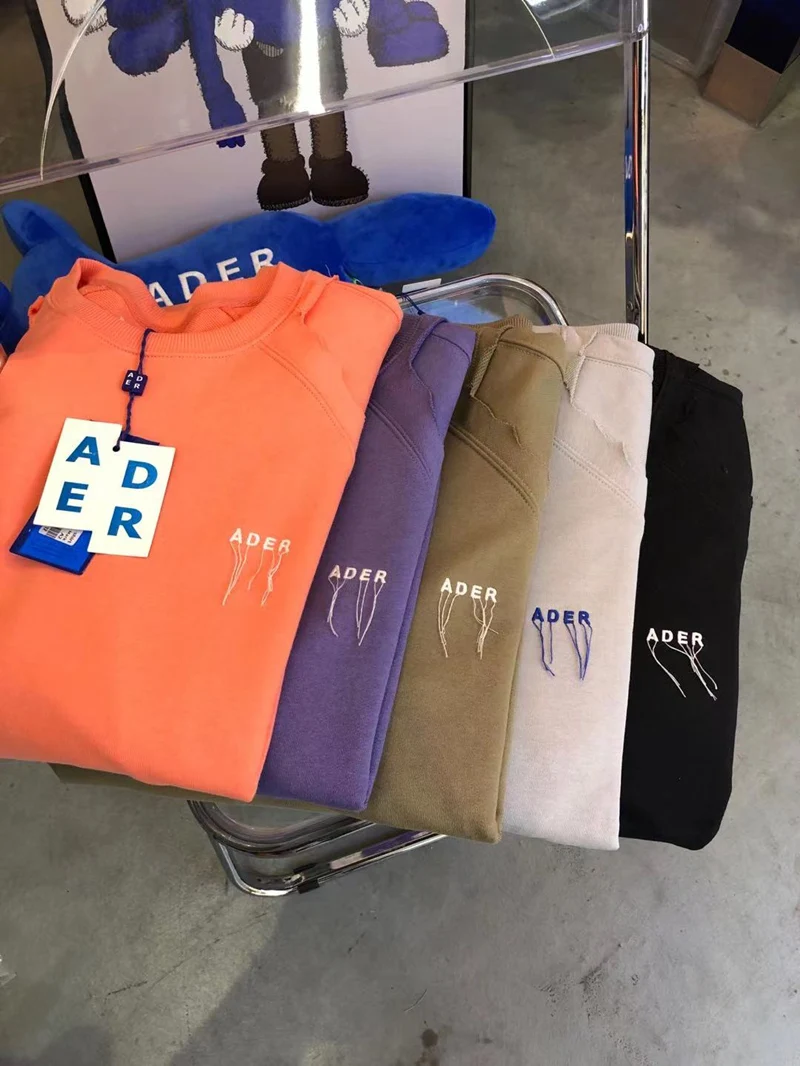 

Ader Error Small Letter Embroidery Crew Neck Sweatshirt Solid color Women Men 1:1 Ader Error Top Quality Sweatshirt Hoodie