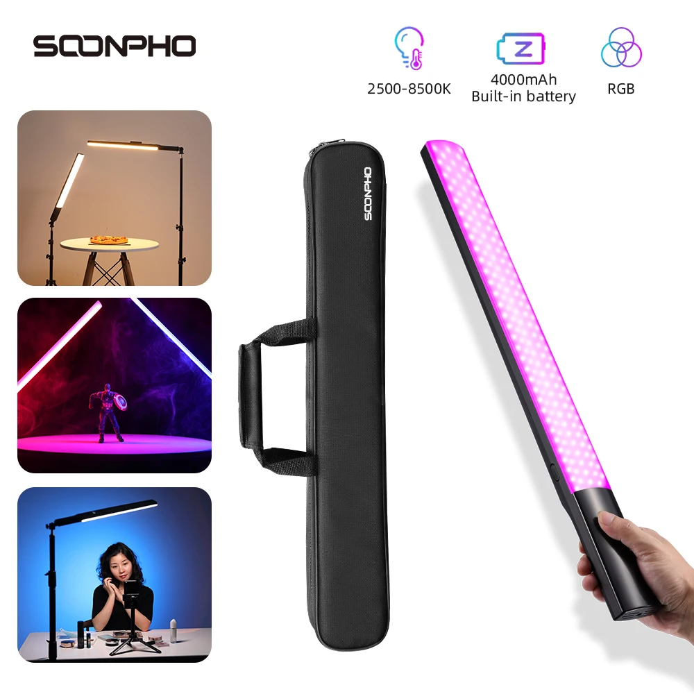 Портативная светильник лочка SOONPHO P20II 2500K-8500K со встроенным аккумулятором RGB CRI95 и