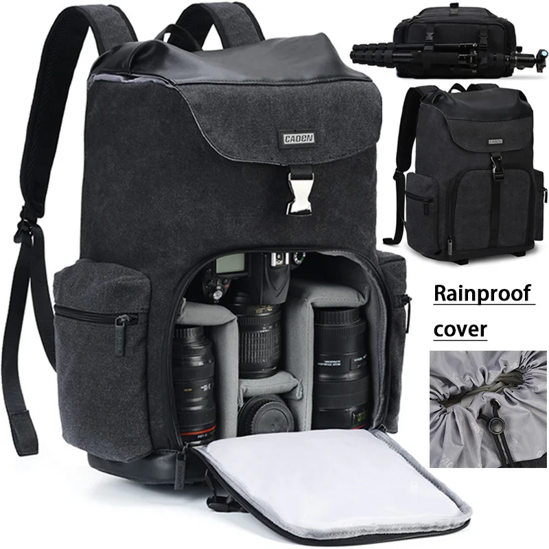 

Camera Backpacks Water-resistant Large Capacity Bags for Nikon Canon Sony DSLR Len Tripod Outdoor Travel Bag for Men Women