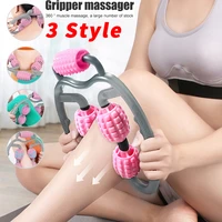 u shape trigger point massage roller 360%c2%b0 full body massage tool arm leg neck muscle massager 4 wheels fitness device for sports