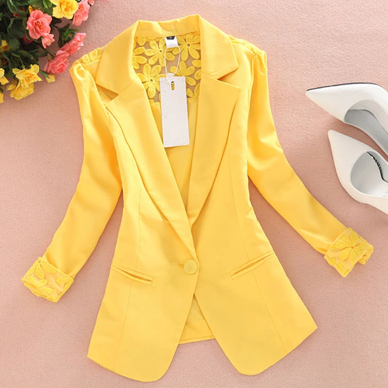 

2022 Summer New Small Suit Women's Self-Cultivation Lace Blazer Fashion Casual Middle-Sleeved Short Jacket