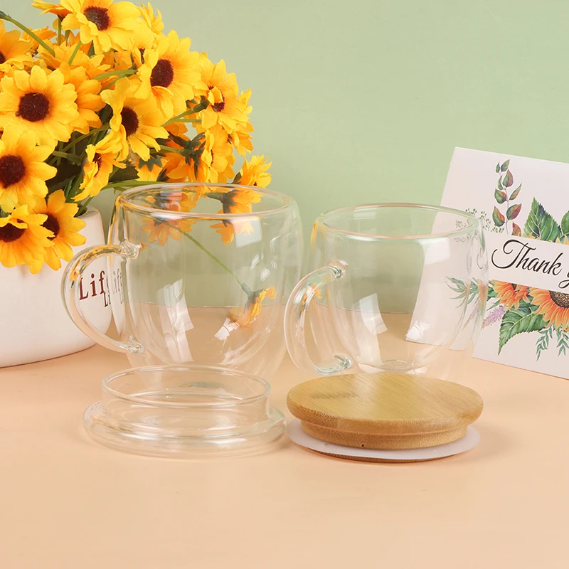 

Double-layer Wall Insulated Cup Transparent Coffee Milk Drink Mug Resistant