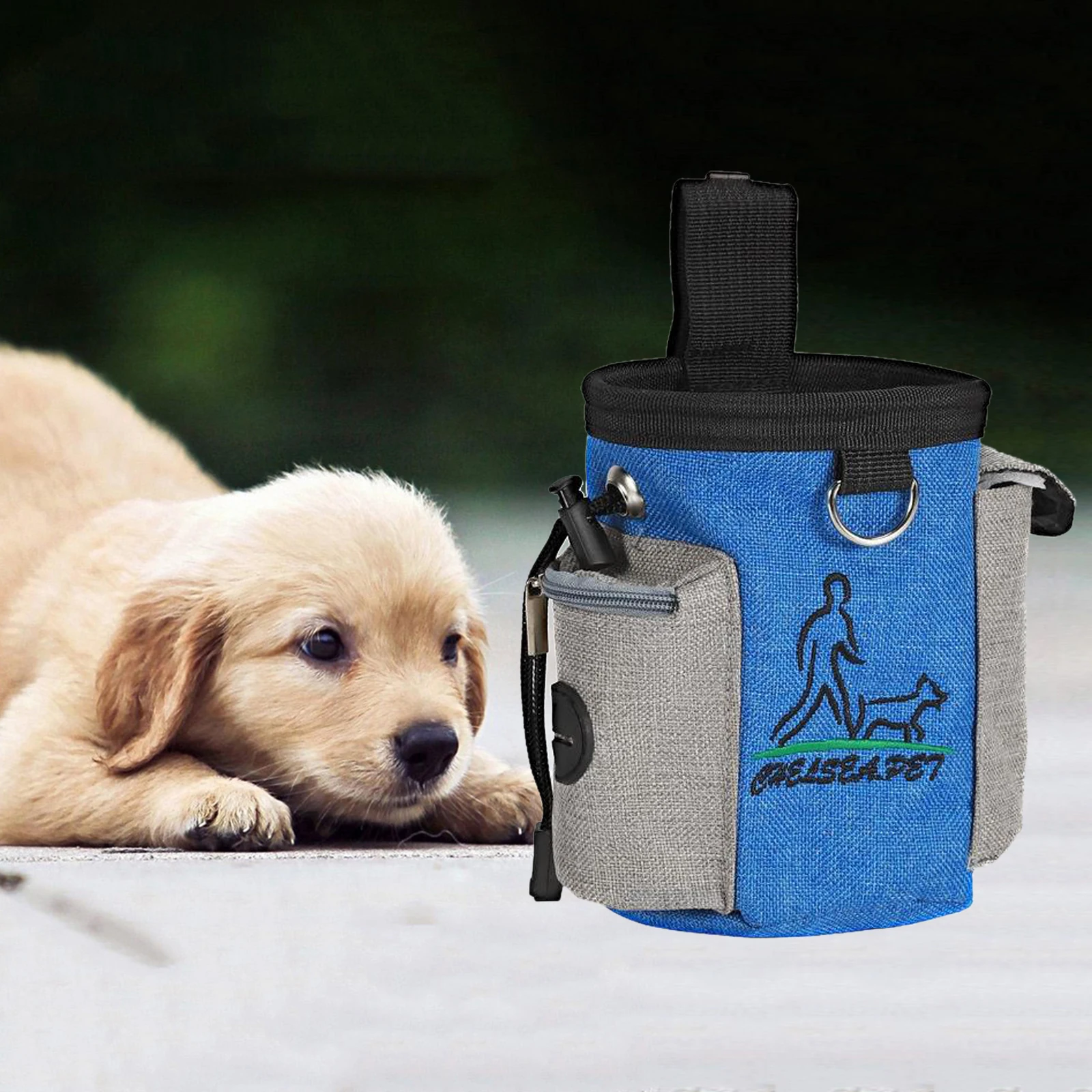 

12.5x8cm Dog Training Bag Pouch Treat Holder Built-In Waste Dispenser Pack
