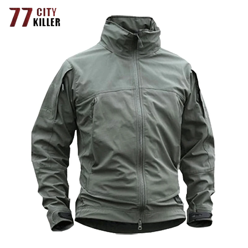 

Водонепроницаемая тактическая мужская куртка в стиле милитари, мягкая оболочка, ветрозащитные мужские пальто с капюшоном, городские боевые Пригородные армейские уличные куртки