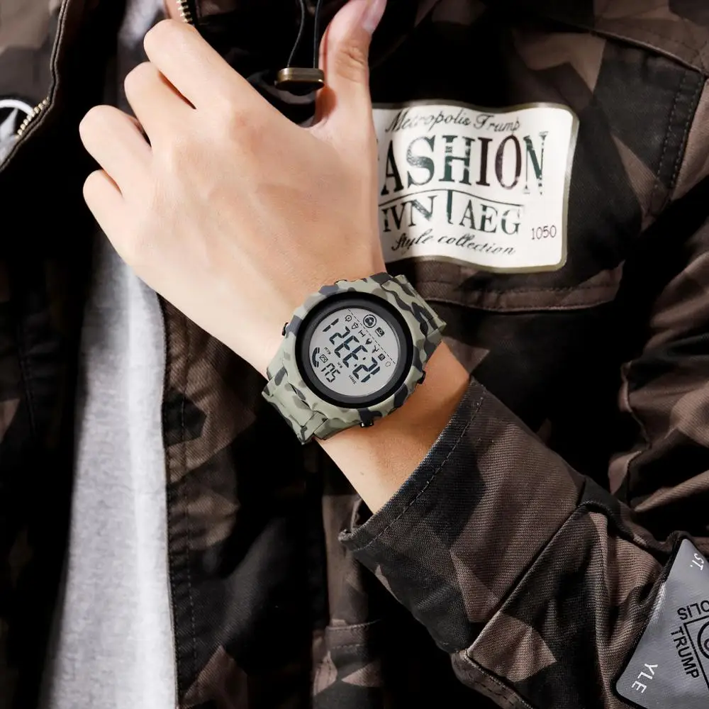 Мужские спортивные цифровые часы SKMEI 2020 водонепроницаемые наручные с монитором