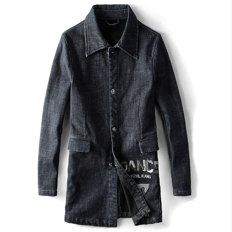 В европейском и американском стиле Дизайнерские мужские джинсовые длинные