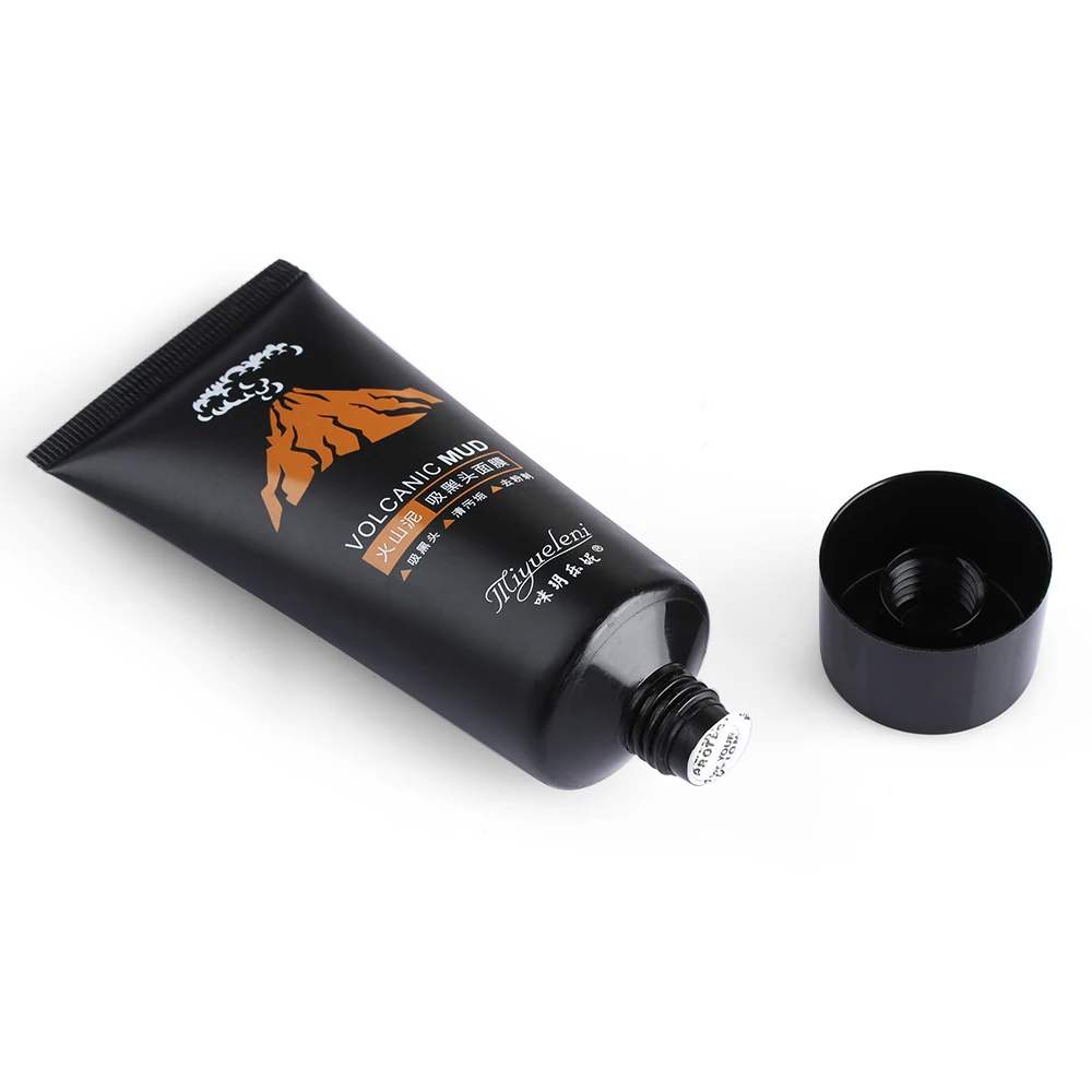 Вулканическая глиняная маска для лица удаления черных точек черная очищающая