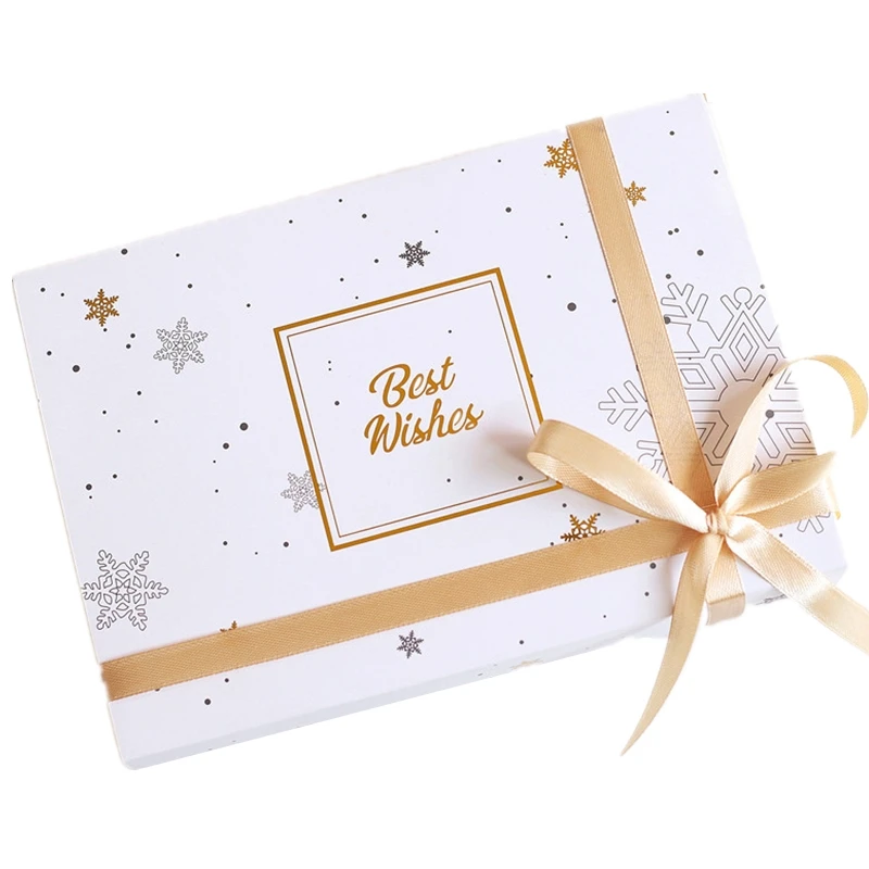 Печать Золотое письмо наилучшие пожелания Снежинка полуосенняя коробка для