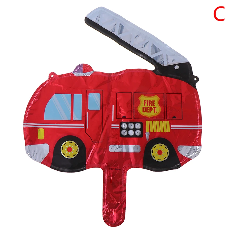 DIY Мультяшные автомобильные воздушные шары пожарная машина поезд фольгированный