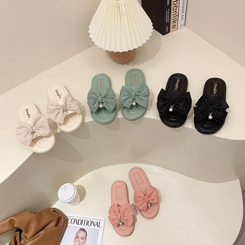 

2021 Women's Slippers Korean Fashion Flat Bottomed Sandals Summer New Flip Flops Beach Slippers Female Casual Outdoor Sandals