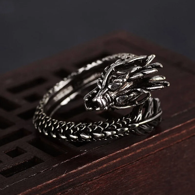 

Myth Amulet Ring The Dragon of Norwegian Mythology Men Rings Steampunk Ring Dragon Ring Retro Hip Hop Personality Ring Jewelry