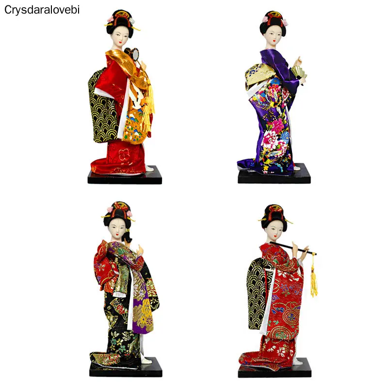 

25cm Statuette Ethnic Japanese Geisha Dolls Kimono Dolls Belle Girl Lady Collection Home Decoration Miniature Figurines