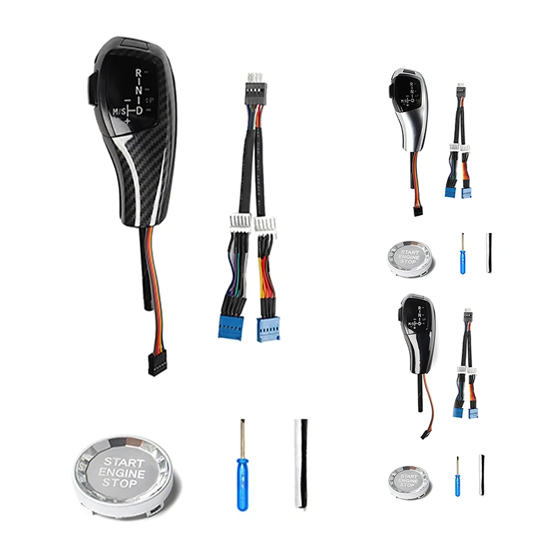 

Автомобильная светодиодный ческая светодиодная ручка переключения передач для-BMW E90 E91 E92 E93 E81 E84 E88 E89 с кристальной кнопкой включения двигат...