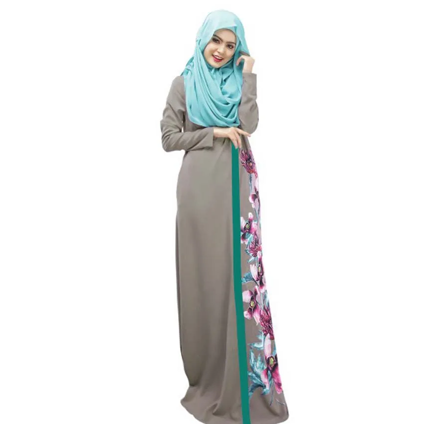 

Muslim Dubai Abaya Women Dress Hijab Scarf Kaftan Caftan Eid Mubarak Turkey Floral Print Middle East Islamic Clothing Elegant