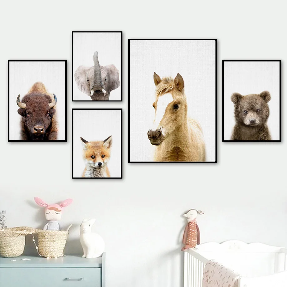 Художественные настенные постеры на холсте с изображением животных