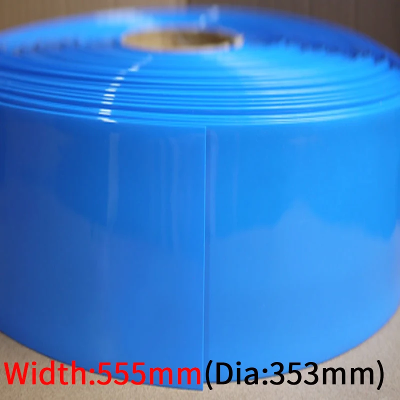 

Dia 353mm PVC Heat Shrink Tube Width 555mm Lithium Battery Insulated Film Wrap Protection Case Pack Wire Cable Sleeve Black Blue