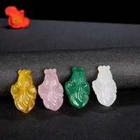 natural green chalcedony goldfish jade pendant necklace carved chinese charm jewelry accessories amulet fashion men women gifts