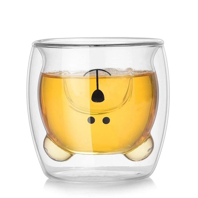 Стеклянные кружки стеклянная кружка с двойными стенками медведь кошка собака