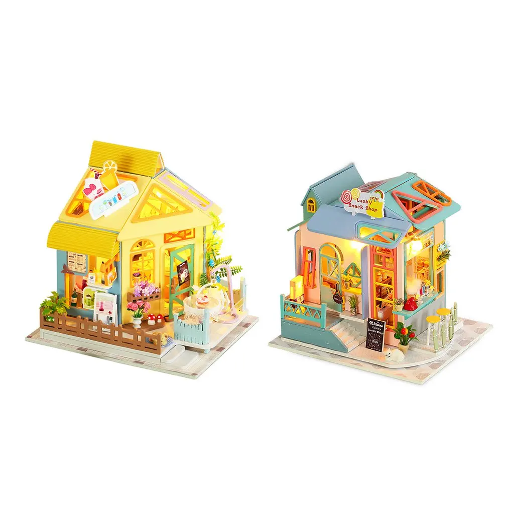 

Large Dollhouse Furniture Miniature Building Kits DIY Dollhouse Kit Roombox Villa Garden Wooden Houses Toys