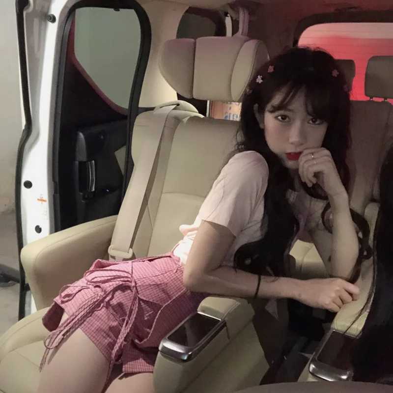 Женский комплект из двух предметов короткий топ с коротким рукавом и милая