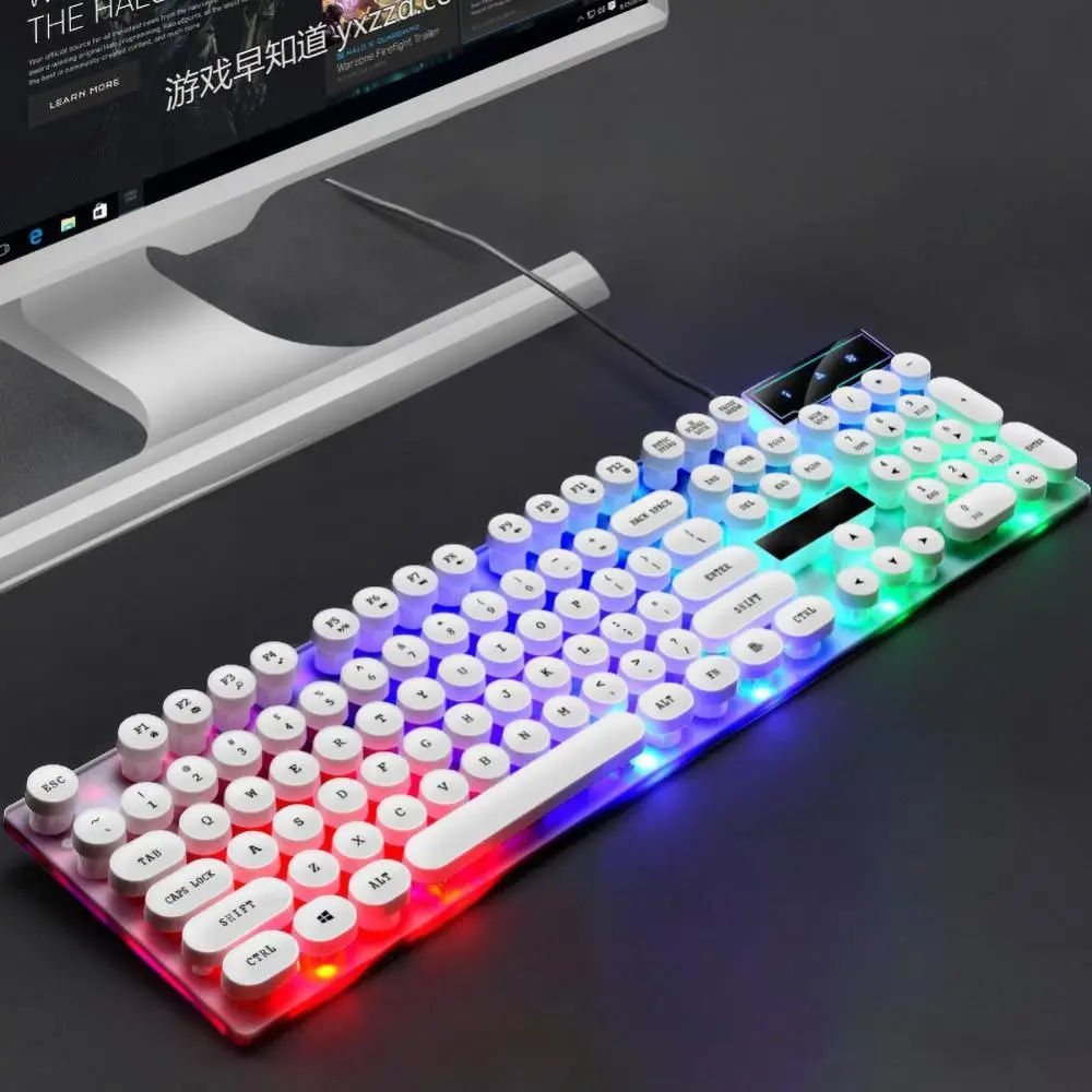 

80% скидка GTX30/K820 Проводная игровая клавиатура с USB 104 кнопками светодиодный Ной подсветкой для ПК